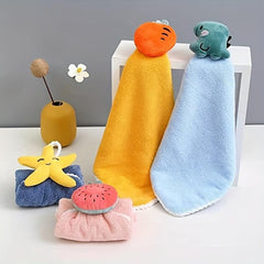 Coral Velvet Hanging Loop Towel Soft and Absorbent