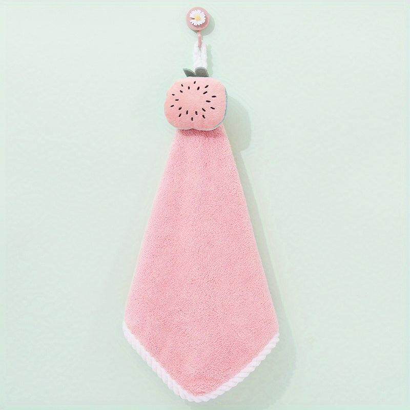 Coral Velvet Hanging Loop Towel Soft and Absorbent