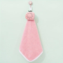 Coral Velvet Hanging Loop Towel Soft and Absorbent