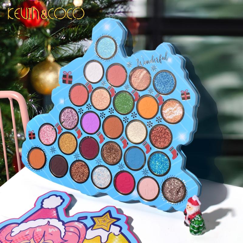28 Colors Carnival Eyeshadow Palette Metallic Pearly Finish Sparkle Eye Makeup