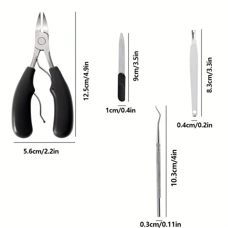 Stainless Steel Nail Clippers Set for Thick & Ingrown Nails