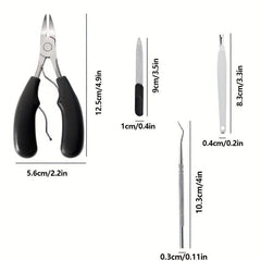 Stainless Steel Nail Clippers Set for Thick & Ingrown Nails
