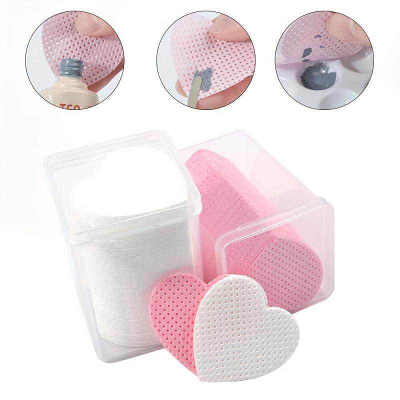 200 Pcs Heart Shaped Lint Nail Wipes Glue Wipes For Eyelash Extension