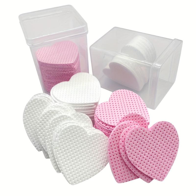 200 Pcs Heart Shaped Lint Nail Wipes Glue Wipes For Eyelash Extension