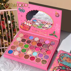 70 Colors Eyeshadow Palette Christmas Style Pearly Matte Glitter Shimmer Finish