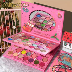 70 Colors Eyeshadow Palette Christmas Style Pearly Matte Glitter Shimmer Finish