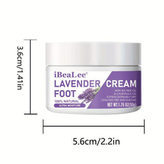 Lavender Foot Cream for Cracked Feet with Tea Tree & Calendula