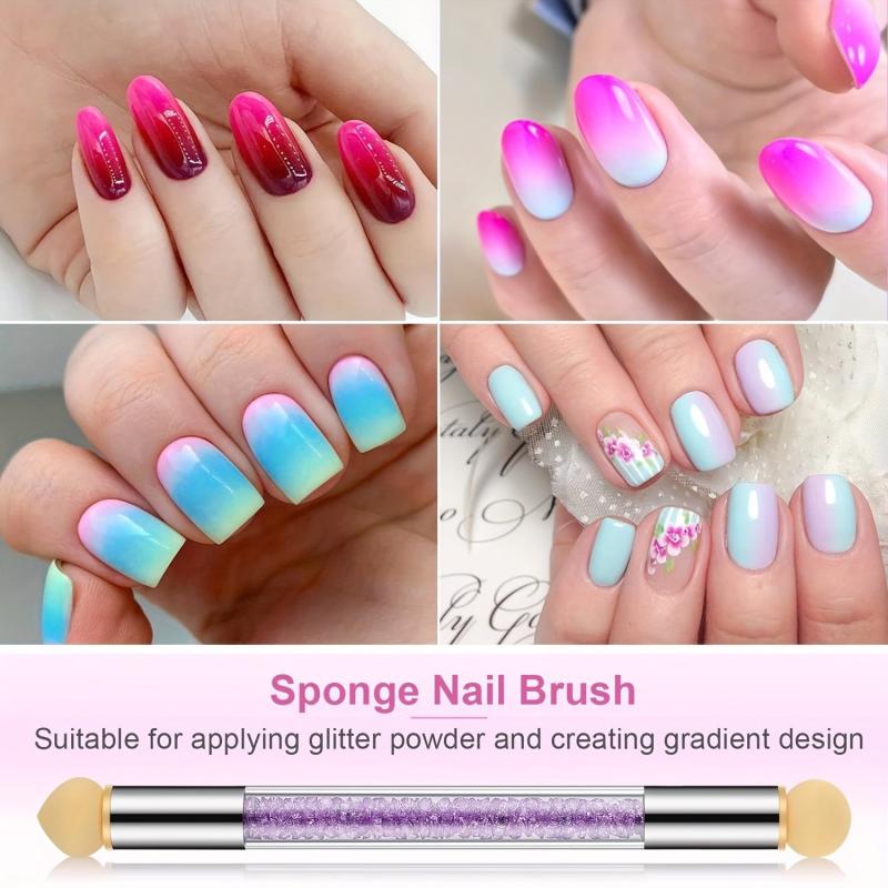 Gradient Shading Nail Art Pen With Rhinestone Handle