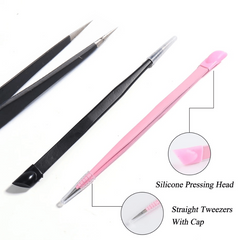 Double Ended Silicone Nail Art Tweezers - Nail Stickers Rhinestones Pick Up Clip
