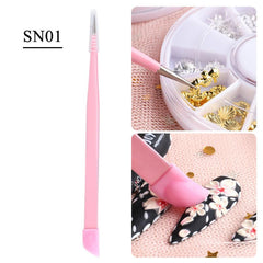 Double Ended Silicone Nail Art Tweezers - Nail Stickers Rhinestones Pick Up Clip