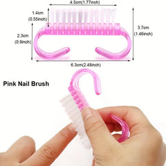 10 pcs Colorful Plastic Handle Nail Brushes for Manicure Soft Cleaning Tool