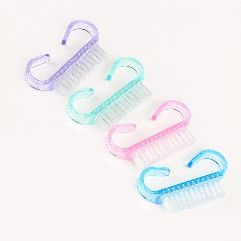 10 pcs Colorful Plastic Handle Nail Brushes for Manicure Soft Cleaning Tool