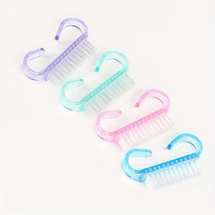 10 pcs Colorful Plastic Handle Nail Brushes for Manicure Soft Cleaning Tool