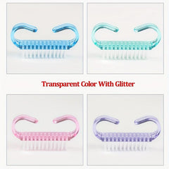 10 pcs Colorful Plastic Handle Nail Brushes for Manicure Soft Cleaning Tool