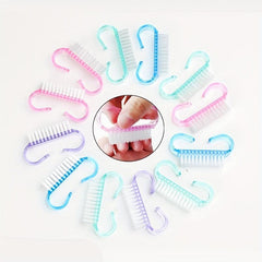 10 pcs Colorful Plastic Handle Nail Brushes for Manicure Soft Cleaning Tool