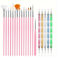 20pcs Acrylic Nail Art Drill Pens Painting Brushes Set