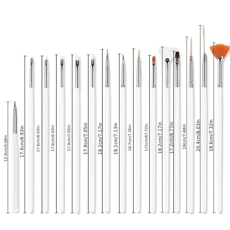 20pcs Acrylic Nail Art Drill Pens Painting Brushes Set