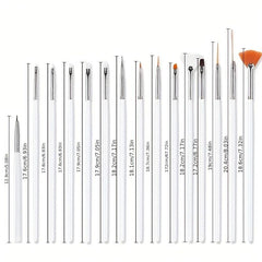 20pcs Acrylic Nail Art Drill Pens Painting Brushes Set