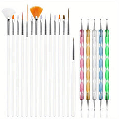 20pcs Acrylic Nail Art Drill Pens Painting Brushes Set