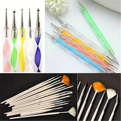 20pcs Acrylic Nail Art Drill Pens Painting Brushes Set