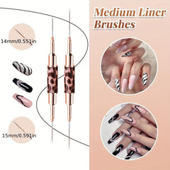 5 pcs Double Ended Nail Art Brushes Set Thin Nail Brushes for DIY Nail Art