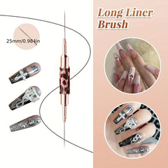 5 pcs Double Ended Nail Art Brushes Set Thin Nail Brushes for DIY Nail Art