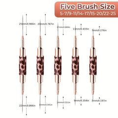 5 pcs Double Ended Nail Art Brushes Set Thin Nail Brushes for DIY Nail Art