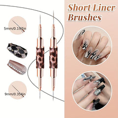 5 pcs Double Ended Nail Art Brushes Set Thin Nail Brushes for DIY Nail Art