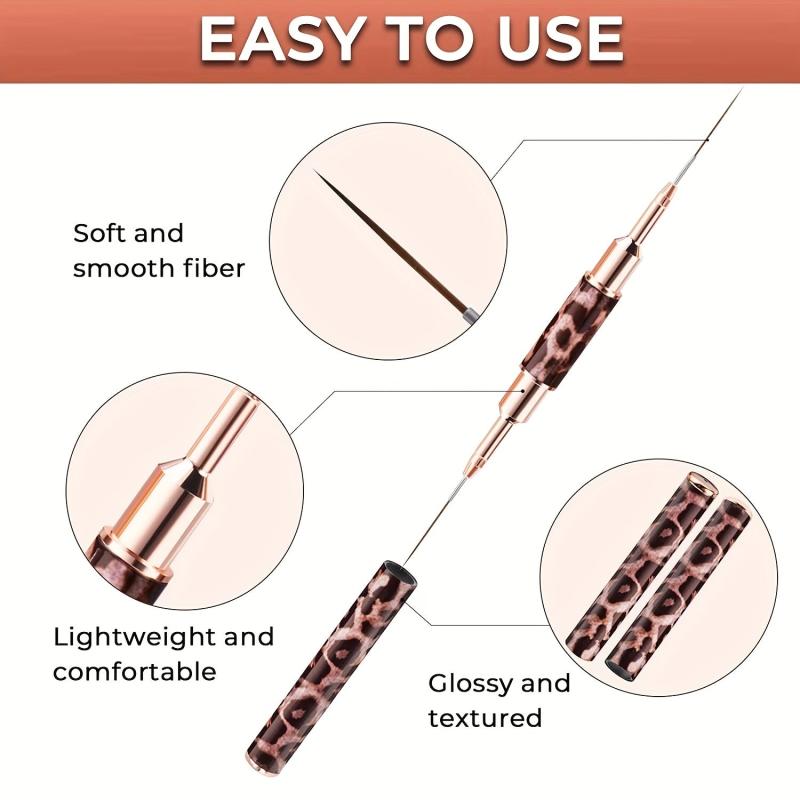 5 pcs Double Ended Nail Art Brushes Set Thin Nail Brushes for DIY Nail Art