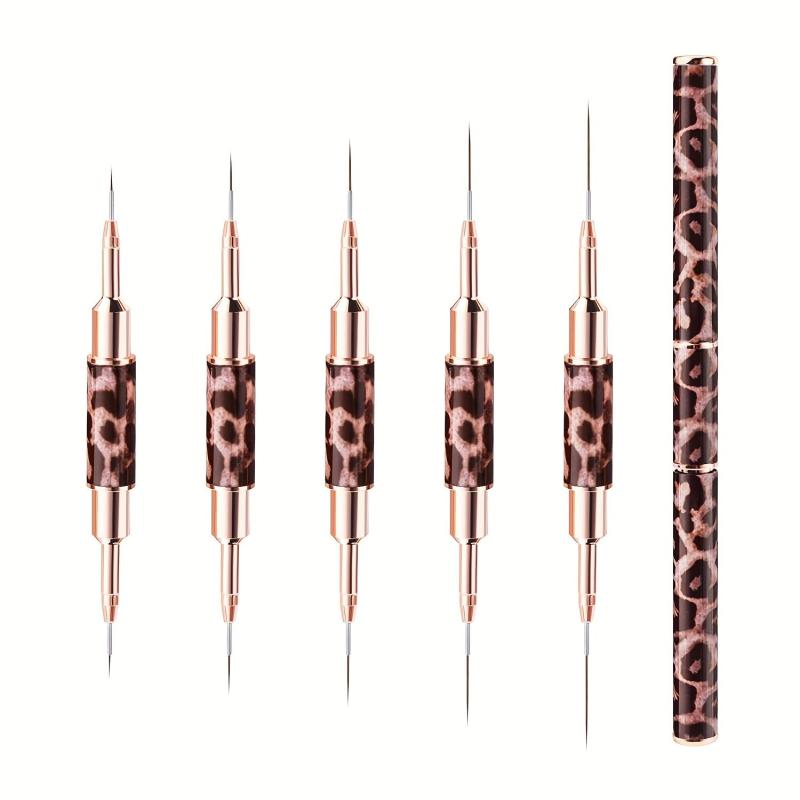 5 pcs Double Ended Nail Art Brushes Set Thin Nail Brushes for DIY Nail Art
