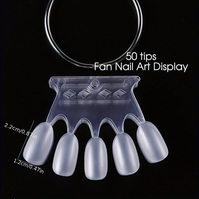 50pcs Clear Crown Nail Art Display Stand with Ring for Manicure Tools