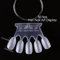 50pcs Clear Crown Nail Art Display Stand with Ring for Manicure Tools