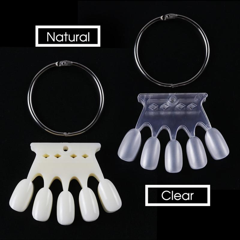 50pcs Clear Crown Nail Art Display Stand with Ring for Manicure Tools