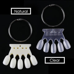 50pcs Clear Crown Nail Art Display Stand with Ring for Manicure Tools