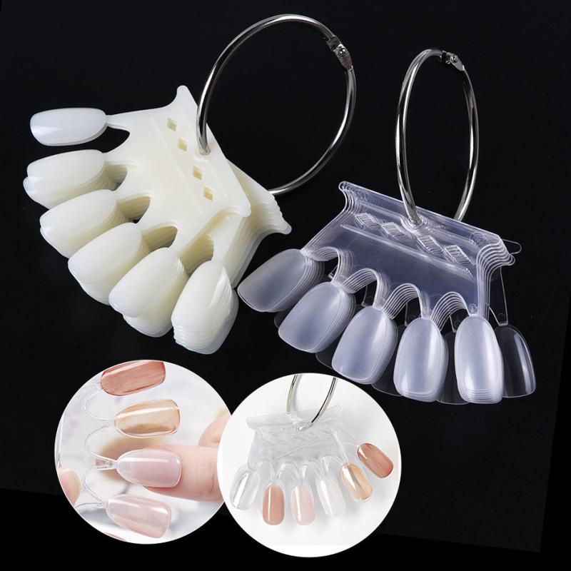 50pcs Clear Crown Nail Art Display Stand with Ring for Manicure Tools