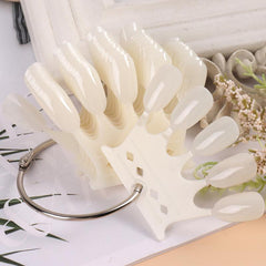 50pcs Clear Crown Nail Art Display Stand with Ring for Manicure Tools