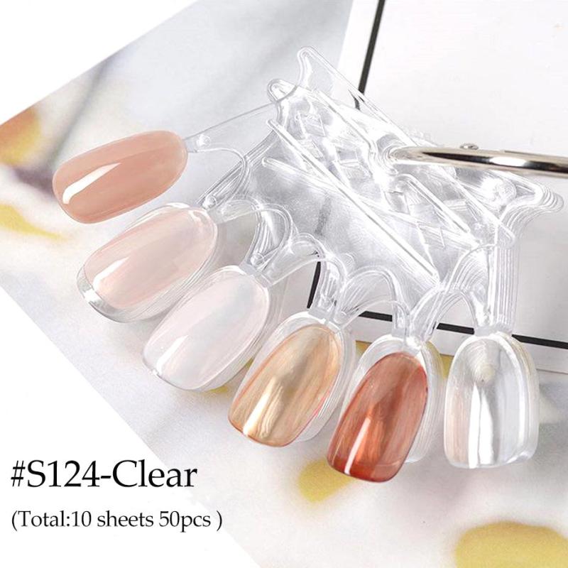 50pcs Clear Crown Nail Art Display Stand with Ring for Manicure Tools