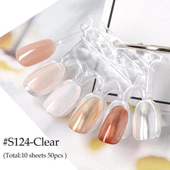 50pcs Clear Crown Nail Art Display Stand with Ring for Manicure Tools