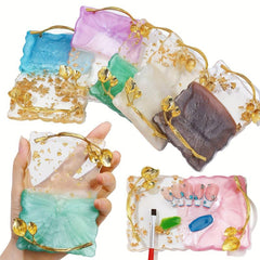 Resin Nail Art Palette with Edge and Stirring Rod