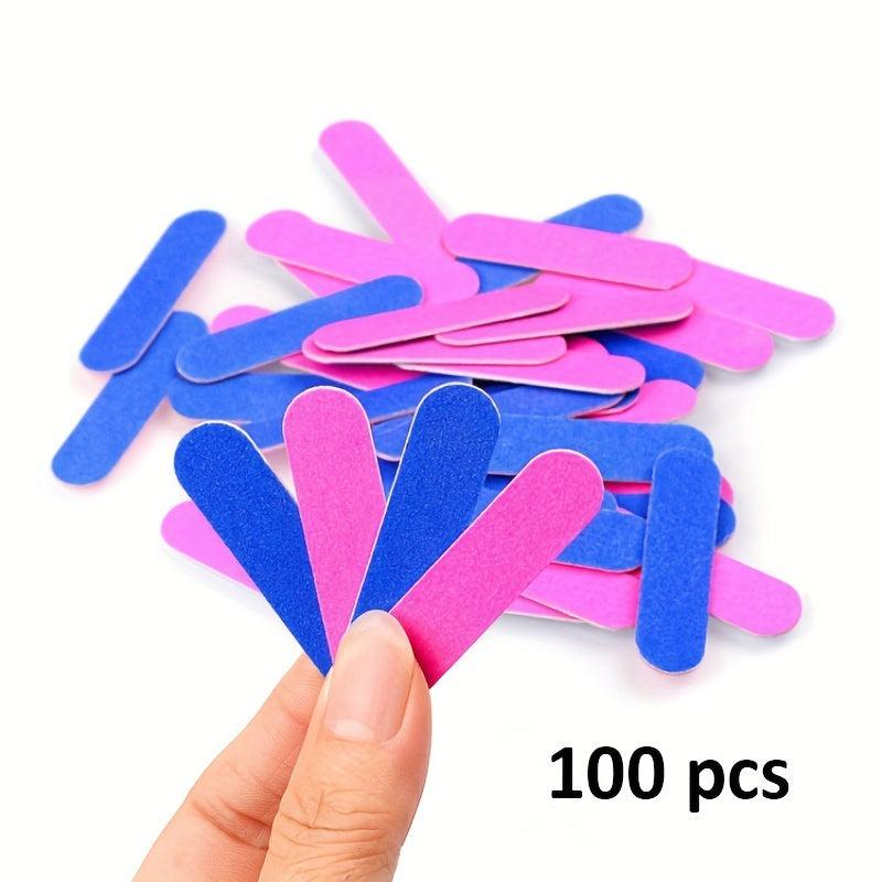 100 pcs Double Sided Wooden Nail File Set for Manicure