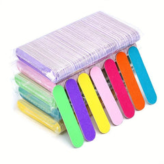 100 pcs Double Sided Wooden Nail File Set for Manicure