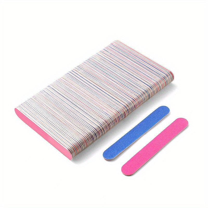 100 pcs Double Sided Wooden Nail File Set for Manicure