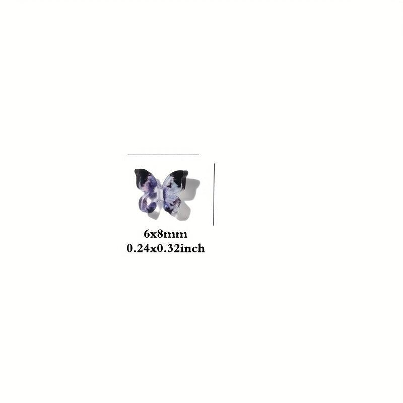 20Pcs Butterfly Nail Rhinestone Resin 3D Charm Set DIY Nail Art Decoration