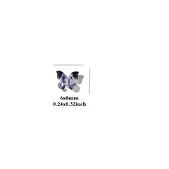 20Pcs Butterfly Nail Rhinestone Resin 3D Charm Set DIY Nail Art Decoration
