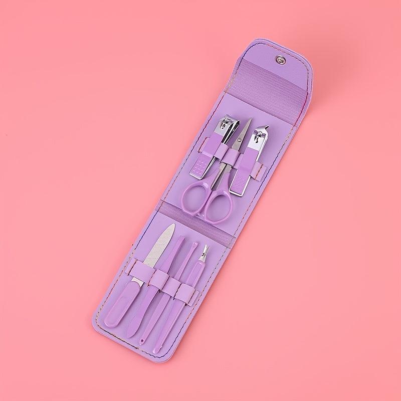 7 Pcs Nail Clippers Portable Set Stainless Steel Pedicure Set