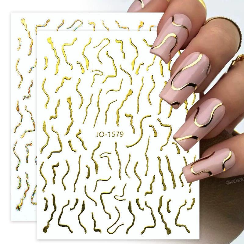 3D Nail Art Stickers Nail Decals For Manicure 5 Styles