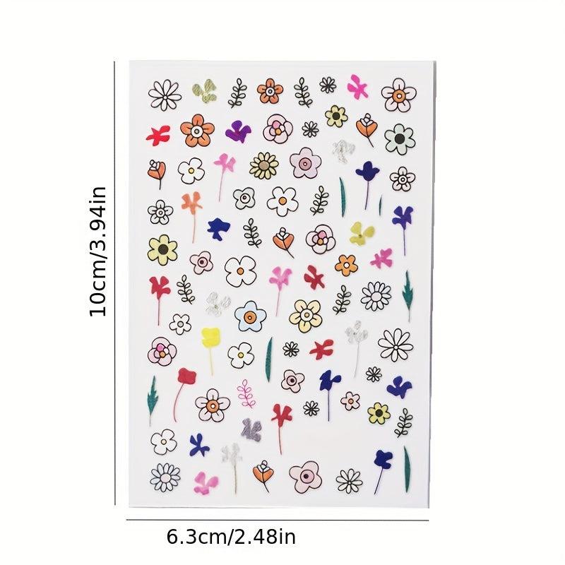 3D Self Adhesive Nail Stickers Nail Art Decals DIY Nail Decoration Accessories