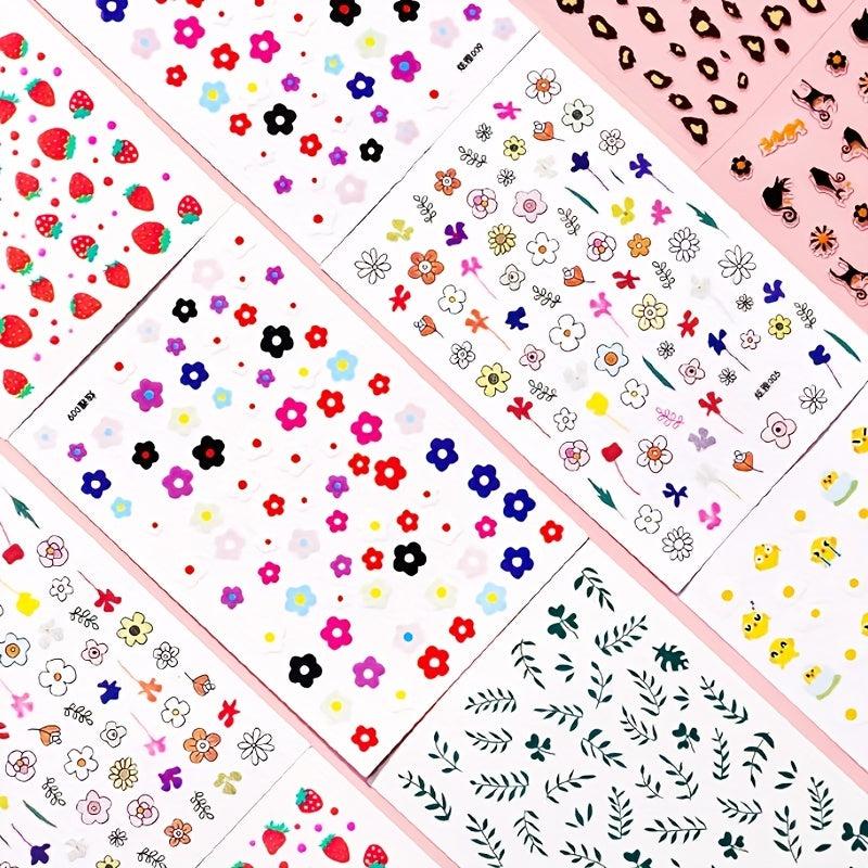 3D Self Adhesive Nail Stickers Nail Art Decals DIY Nail Decoration Accessories