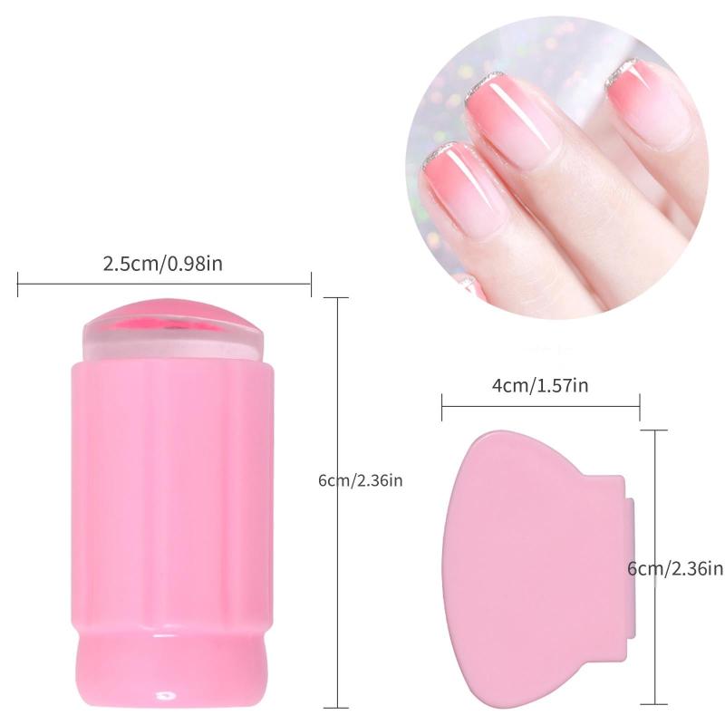 Pink Silicone Seal Nail Stamping Kit