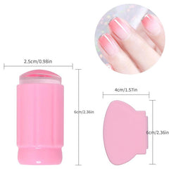 Pink Silicone Seal Nail Stamping Kit